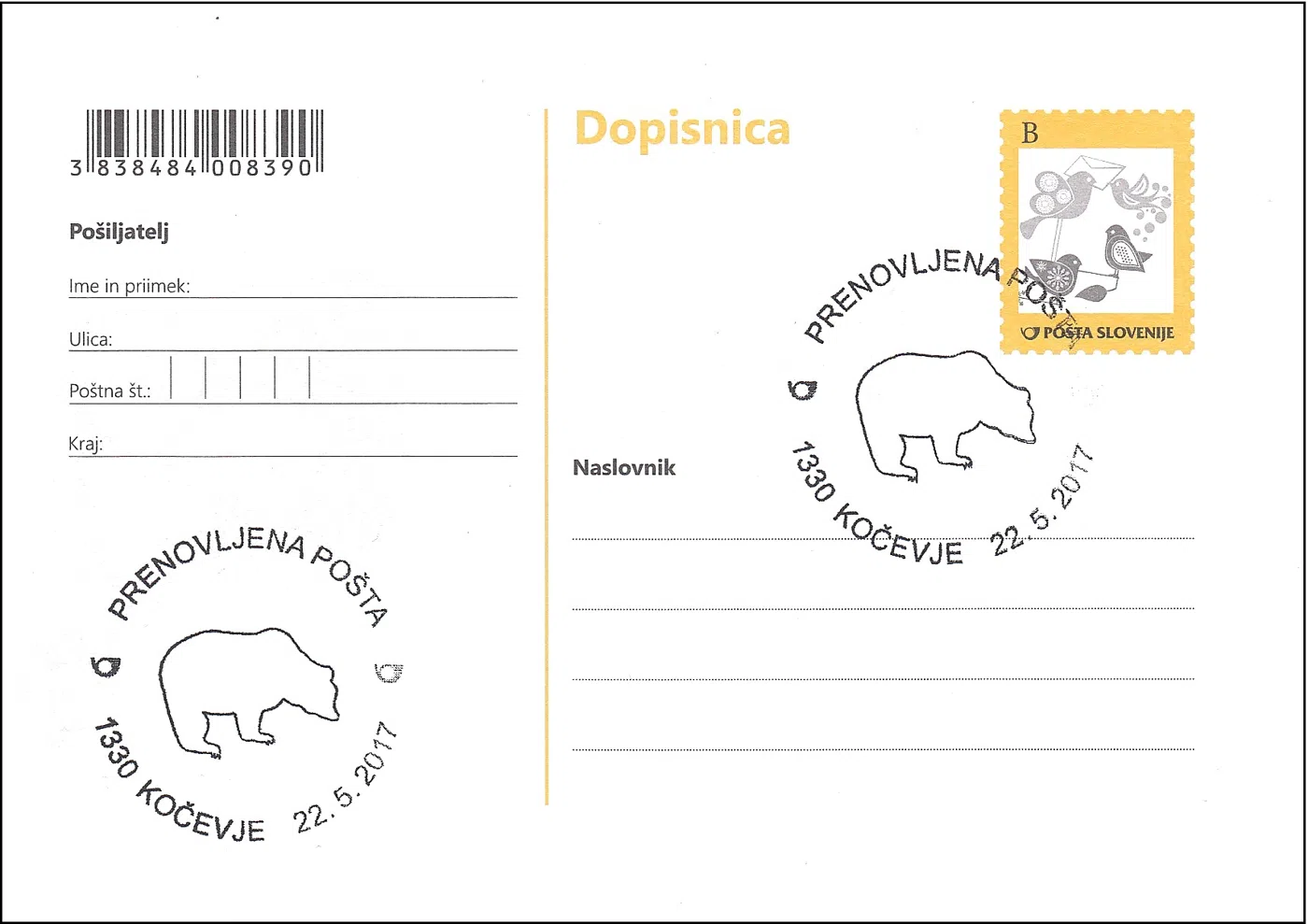 ODPRTJE PRENOVLJENIH PROSTOROV POŠTE 1330 KOČEVJE